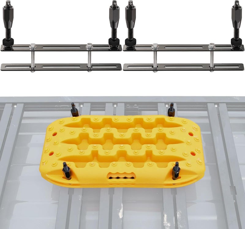 SAMOUT Recovery Board Mount Kit, Universal Bracket for Traction Tracks, Adjustable DIY Lockable Pin Set for Roof Rack, Crossbar & Cargo Basket - Image 1